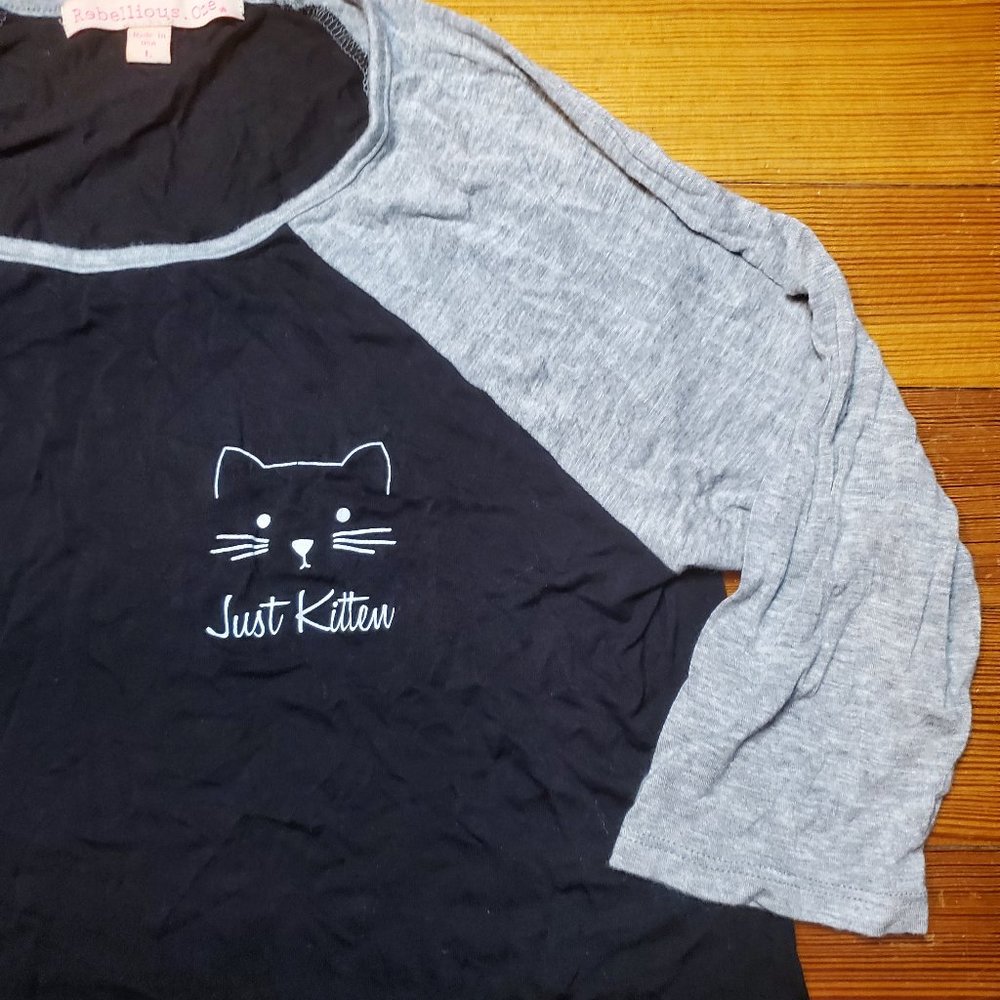 Rebellious One - Cat Baseball Tee